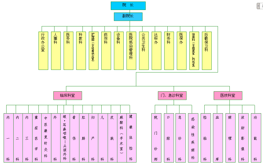 遂宁市第三人民医院行政组织机构图(2015年)