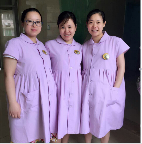我院“紫粉色”孕妇护士工作服正式启用